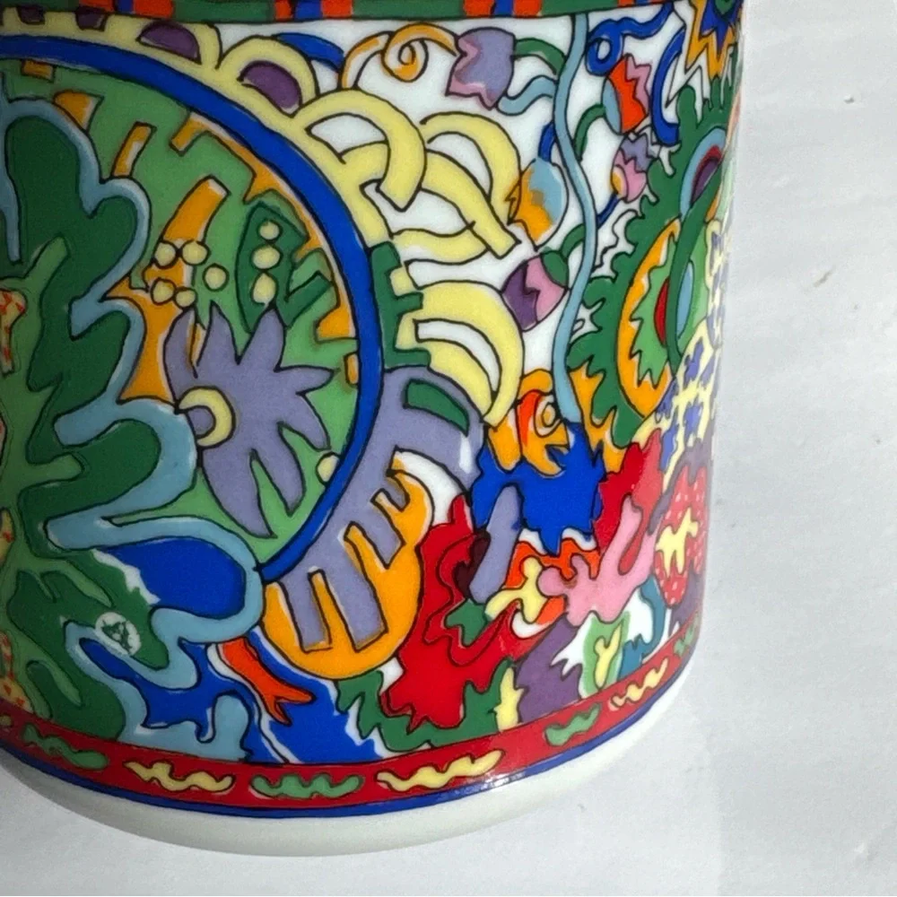 Vintage‎ 1970s Ceramic Yves Saint Laurent Rive Gauche Vanity Jar NO LID Abstract